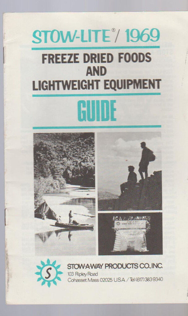 Stow-Lite 1969 Freeze Dried Foods Lightweight Equipment Guide Cohasset Mass