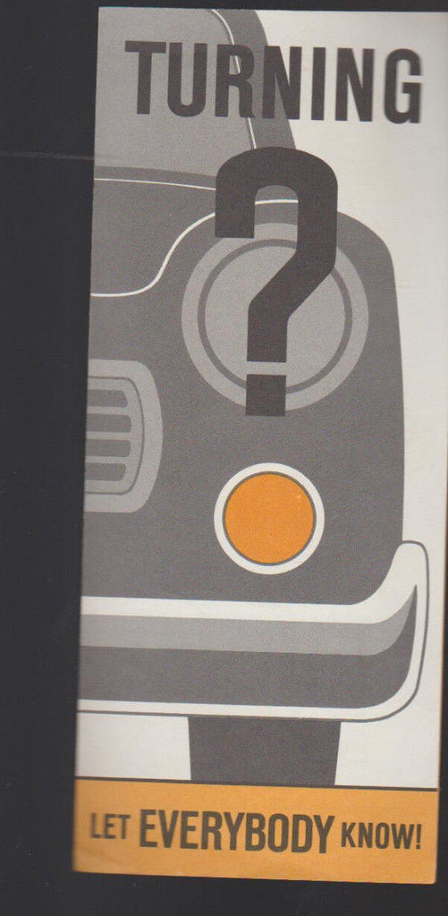 Turning Let Everybody Know Brochure 1960s Pennsylvania Traffic Safety Cars