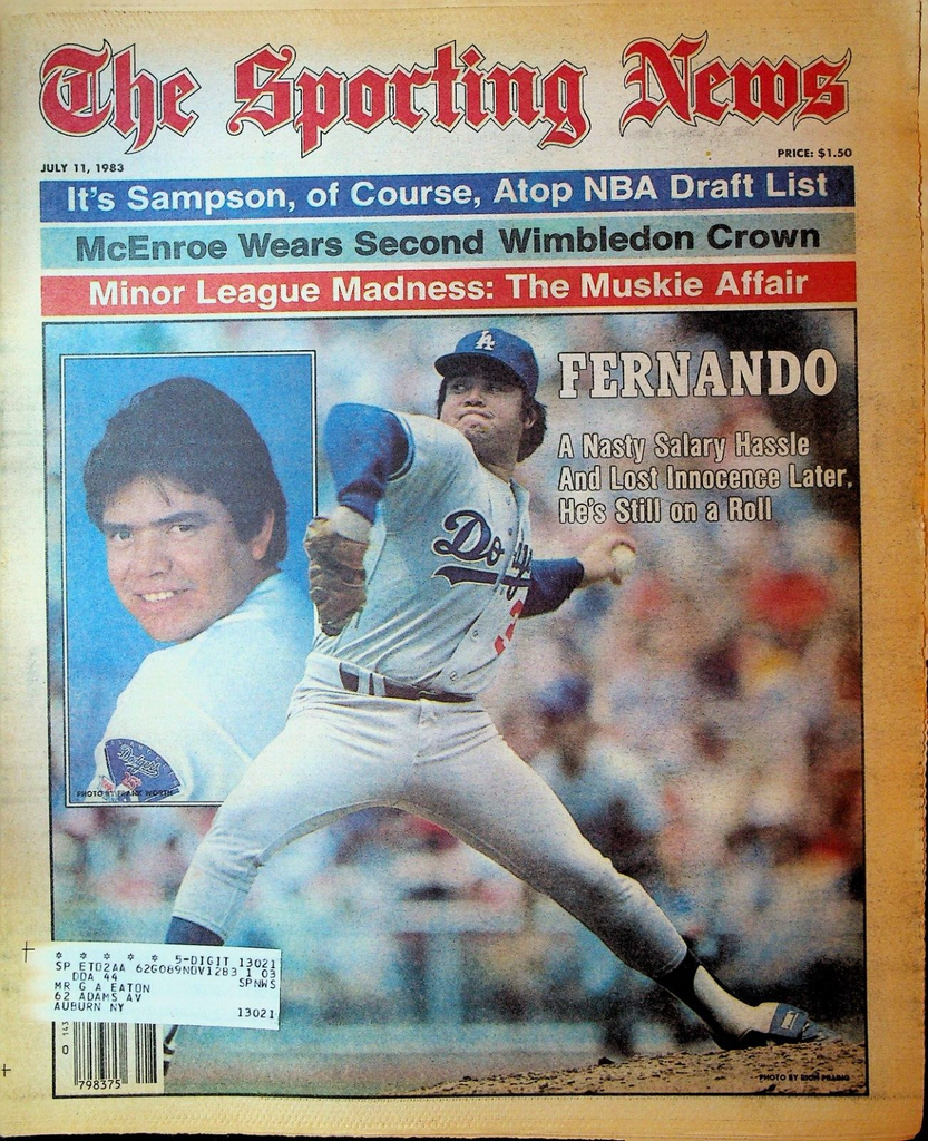 The Sporting News July 11 1983 Fernando Valenzuela John McEnroe Ralph Sampson