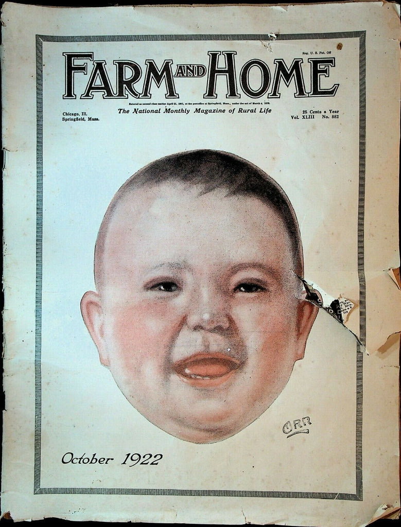 Farm & Home Magazine October 1922 Baby Cover Orr Art Manumission for Women