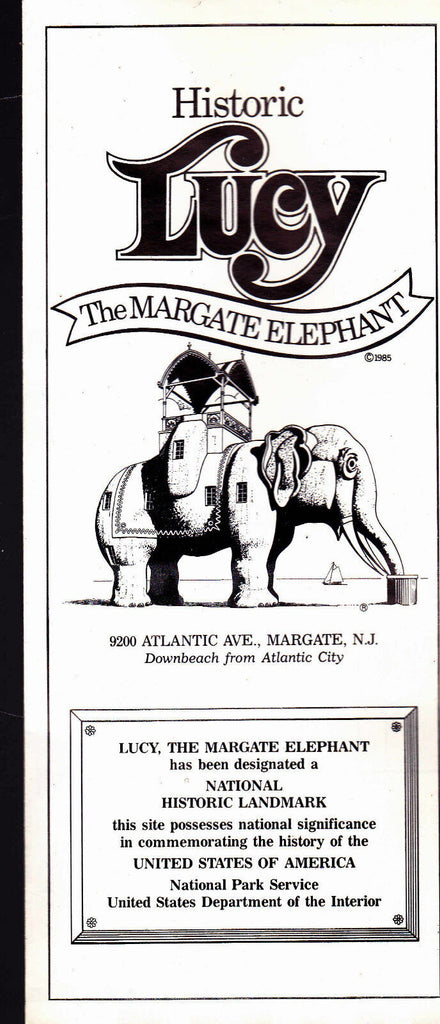 Historic Lucy the Margate Elephant New Jersey brochure 1990