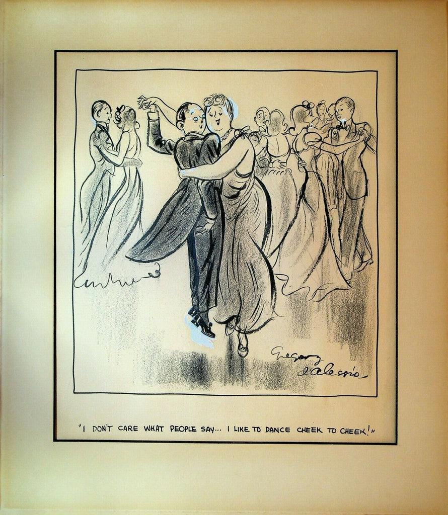 Gregory d'Alessio Original Comic Art Dancing Cheek to Cheek 1930s