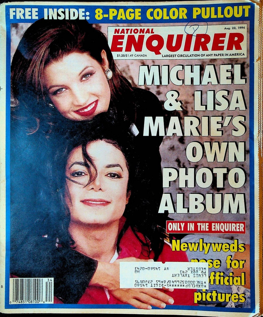 National Enquirer August 23 1994 Michael Jackson Lisa Marie Presley Sly Stallone