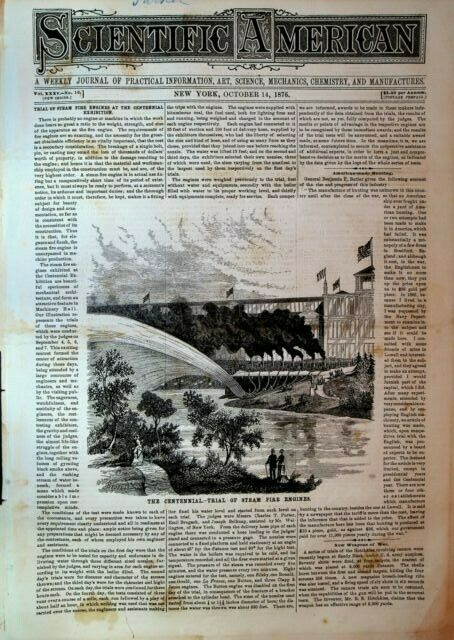 Scientific American October 14 1876 Centennial Exposition Sea Gulls Ads