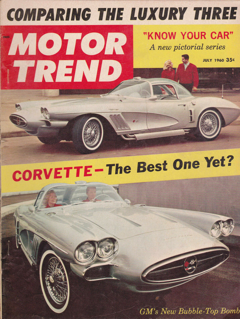 Motor Trend Magazine GM Bubble Top Corvette July 1960 FREE US S/H