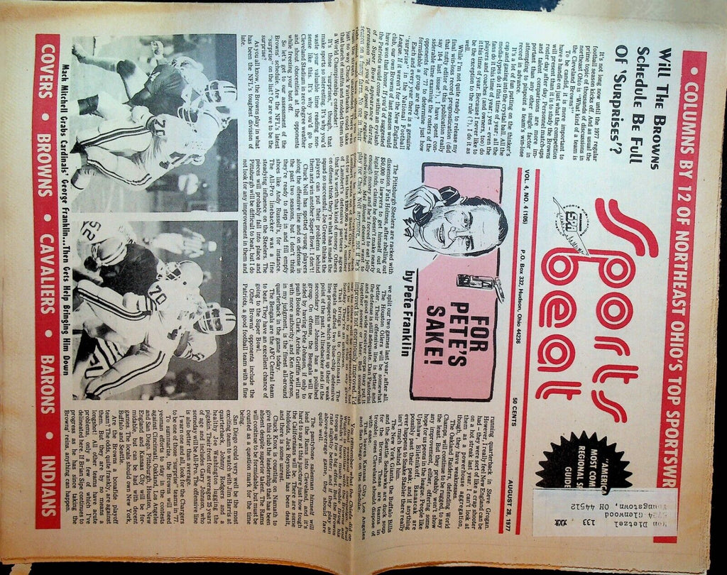 Sports Beat Magazine August 28 1977 Mack Mitchell George Franklin