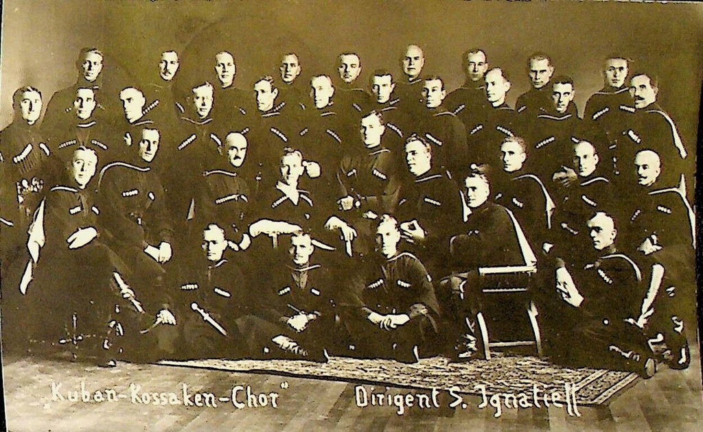 Kuban Kossaken Chor 1927 RPPC Cossack Choir Dirigent S Ignatieff