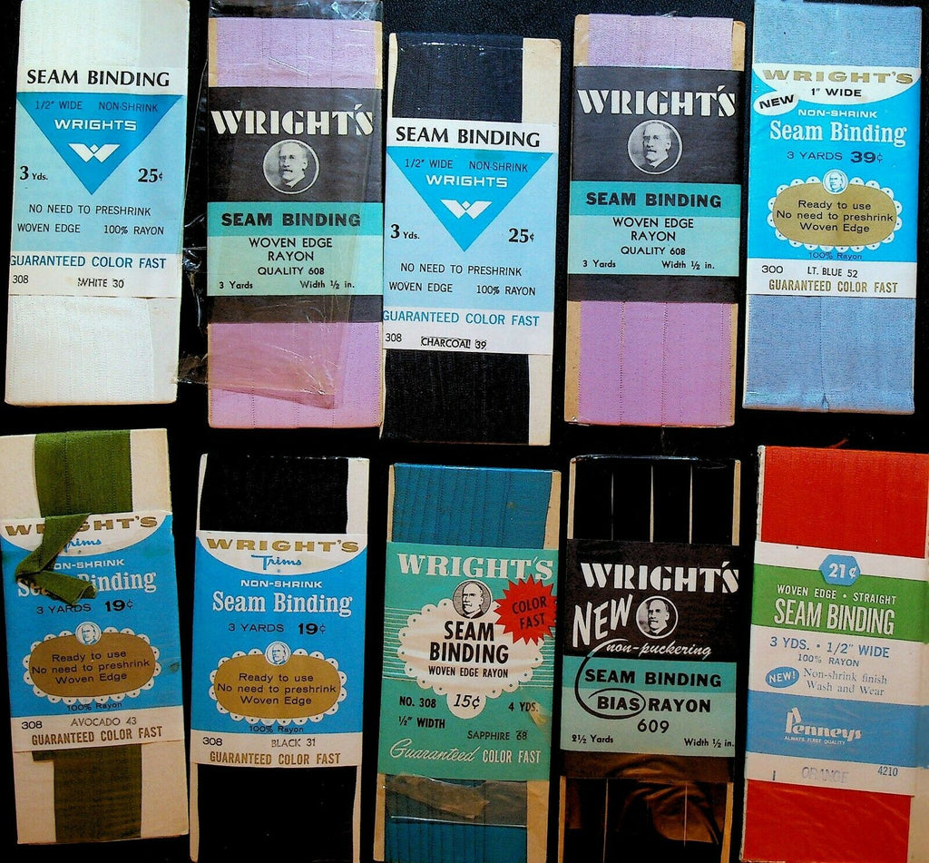 Wright's Sewing Notions Vintage Lot of 16 Seam Binding