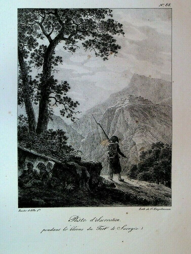 Godefroy Engelmann Lithograph 1820s Poste d'Observation Blocus Fort #88