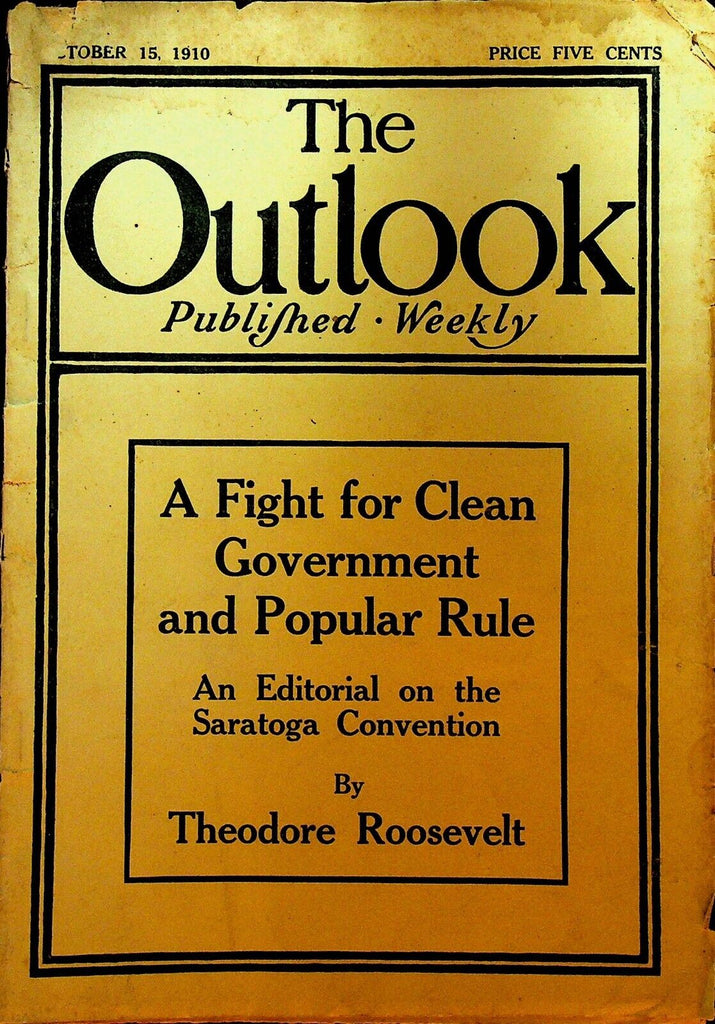 Outlook Magazine October 15 1910 Teddy Roosevelt Vanderbilt Cup Racing