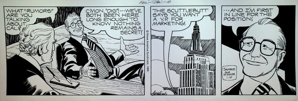 Mary Worth Original Comic Strip Art Allen Saunders Bill Ziegler January 10 1986