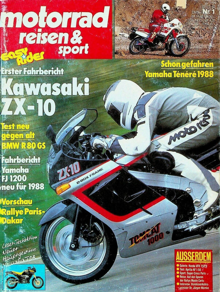 Motorrad Reisen & Sport Magazine December 23 1987 Motorcycles Super-Cross