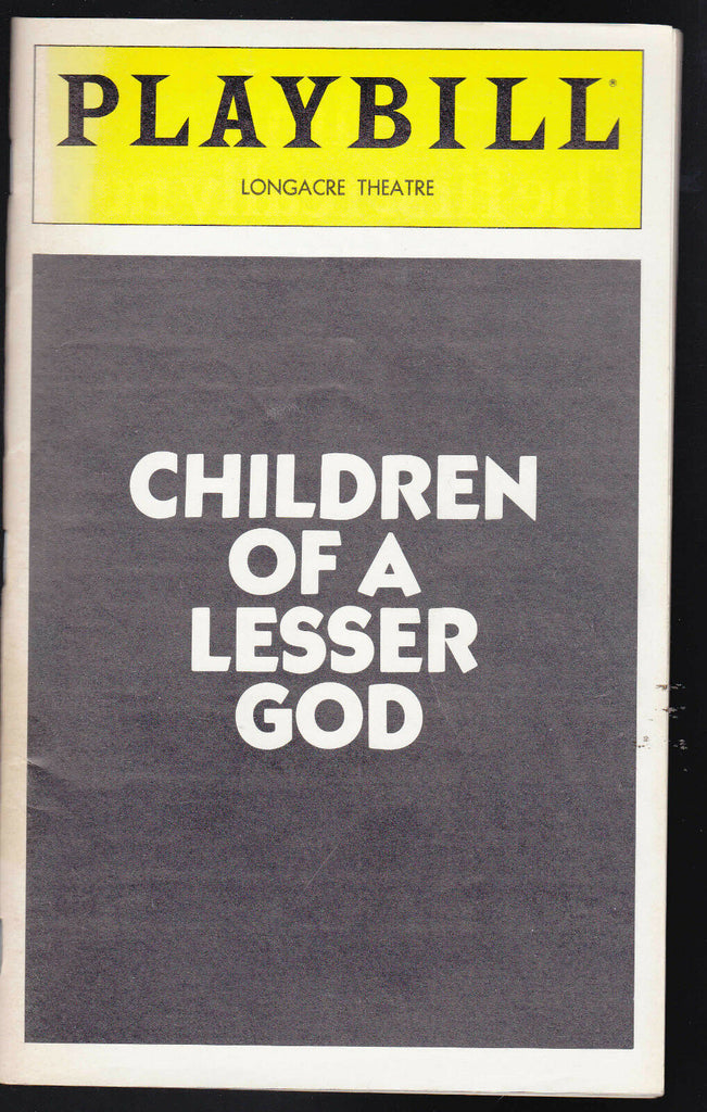 Children of a Lesser God Playbill Feb 1981- David Ackroyd, Phyllis Frelich