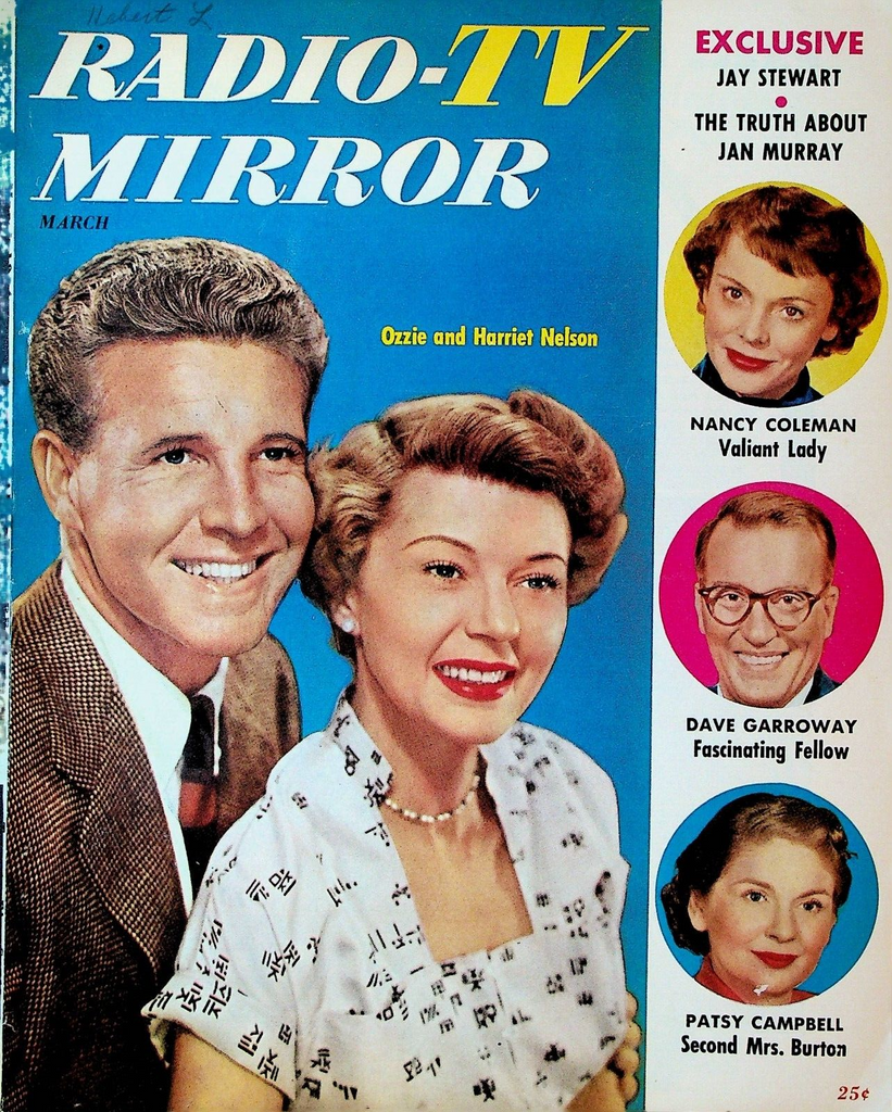 Radio TV Mirror March 1954 Ozzie Harriet Nelson Dave Garroway Jan Murray