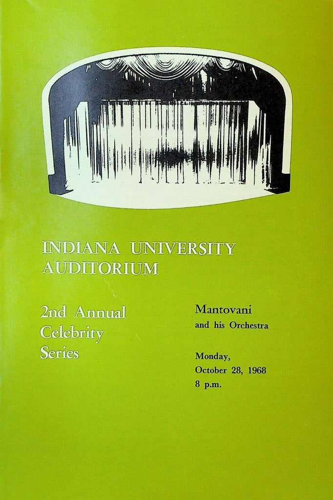 Mantovani & His Orchestra Program October 1968 Indiana University