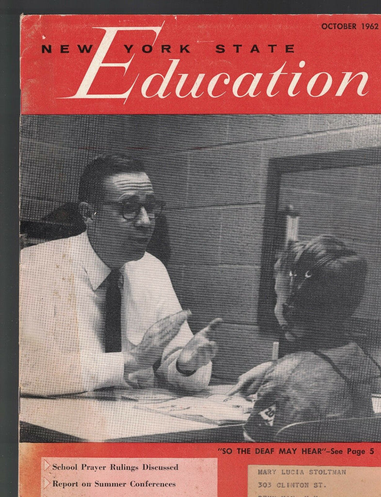 New York State Education Magazine School Prayer Rulings Discussed October 1962