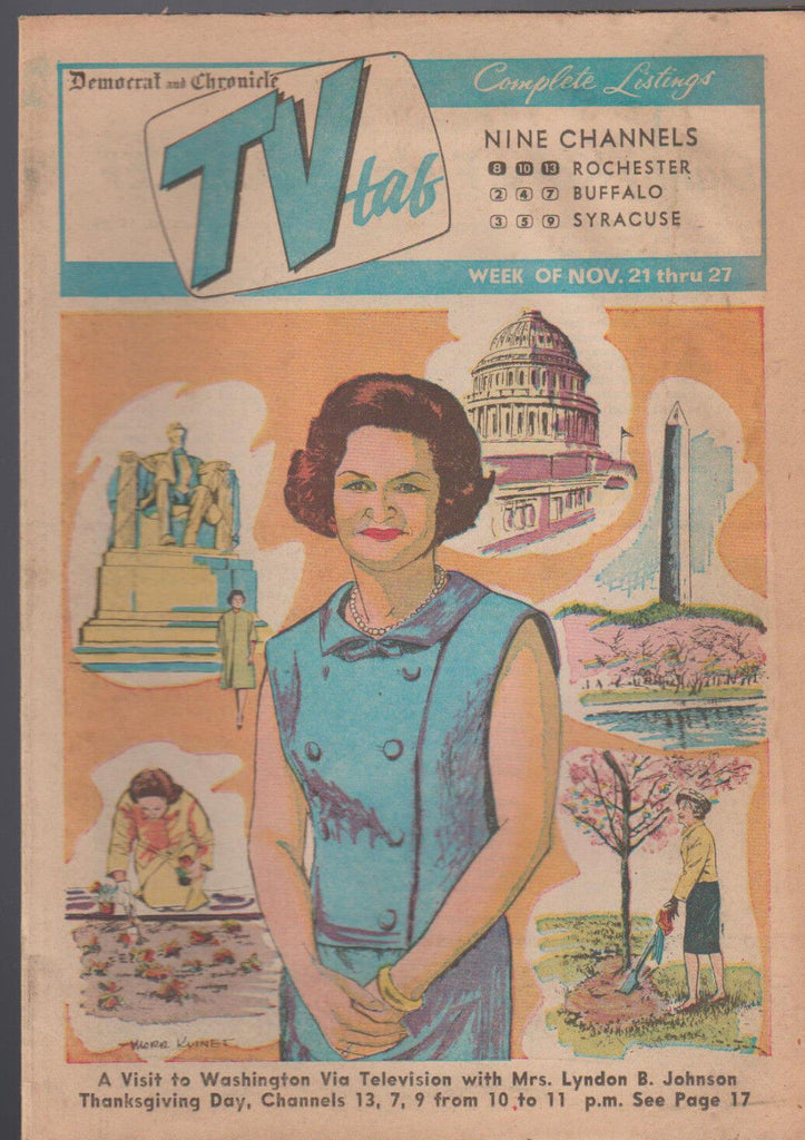 Democrat & Chronicle TV Tab November 21 1966 Mrs Lyndon B Johnson Lady Bird