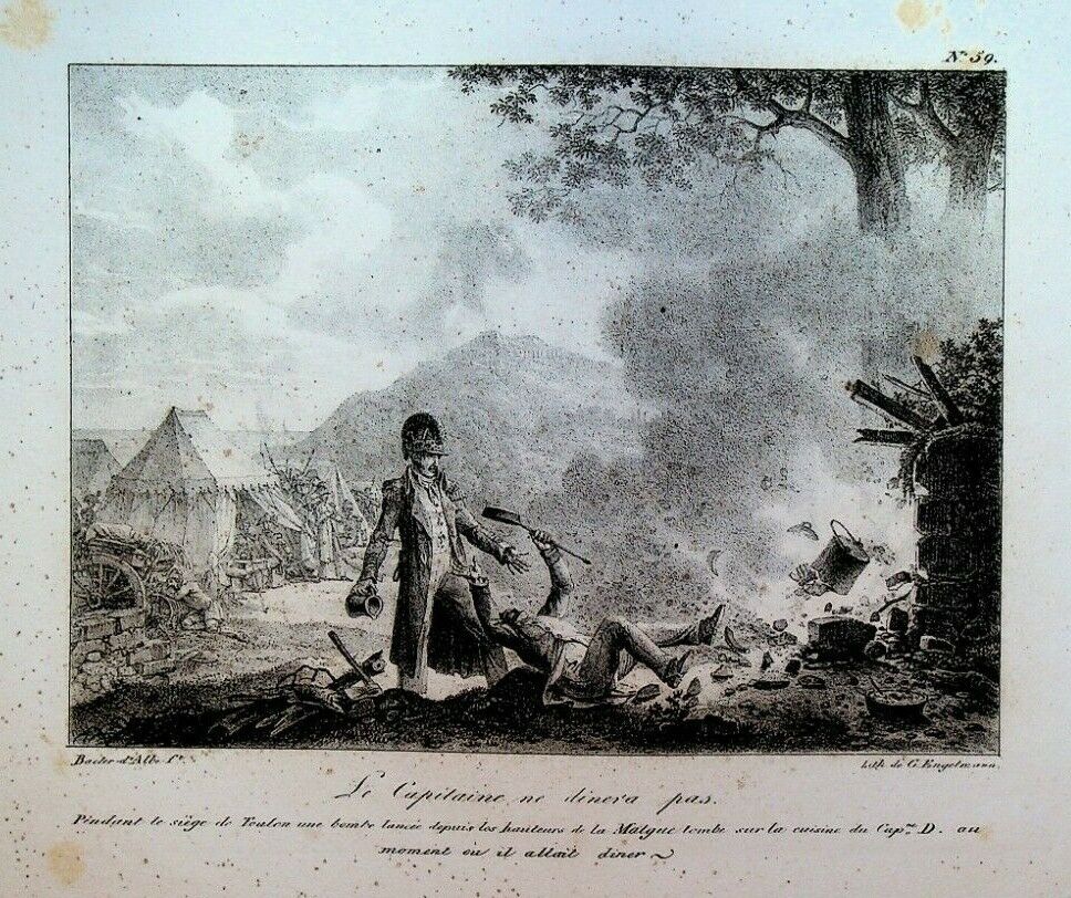 Godefroy Engelmann Lithograph 1820s Captain at Siege of Toulon #39