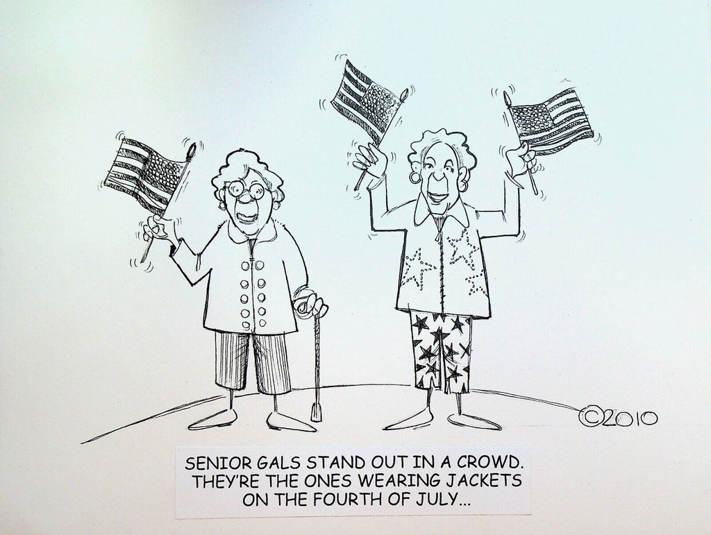 Bill Landis Original Cartoon Art The Villages Daily Sun 2010 Fourth of July
