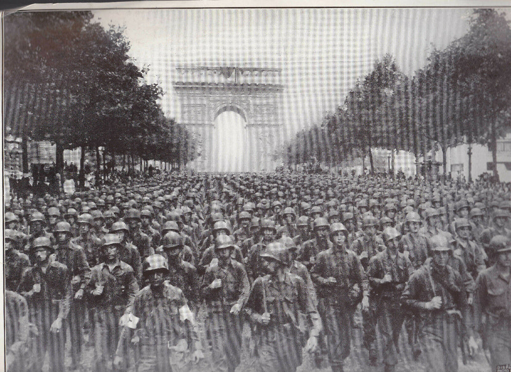 US Troops Parade in Paris Champs Elysees  WWII Dispatch Photo News Service