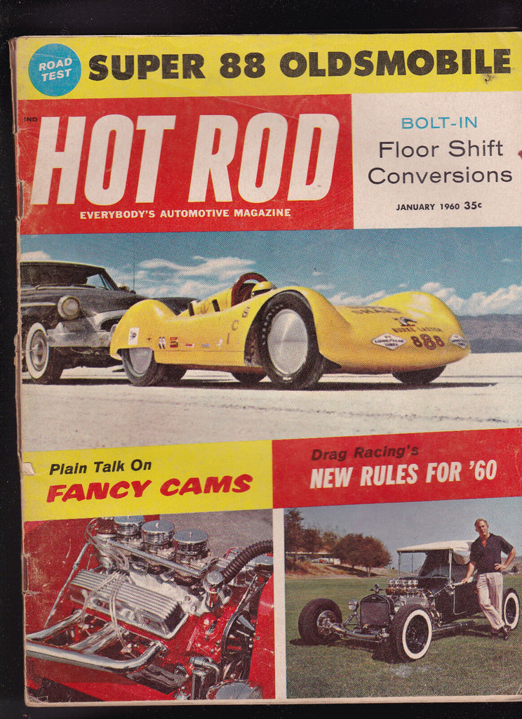 Hot Rod Magazine Drag Racing Fancy Cams Super 88 Olds January 1960 FREE US S/H