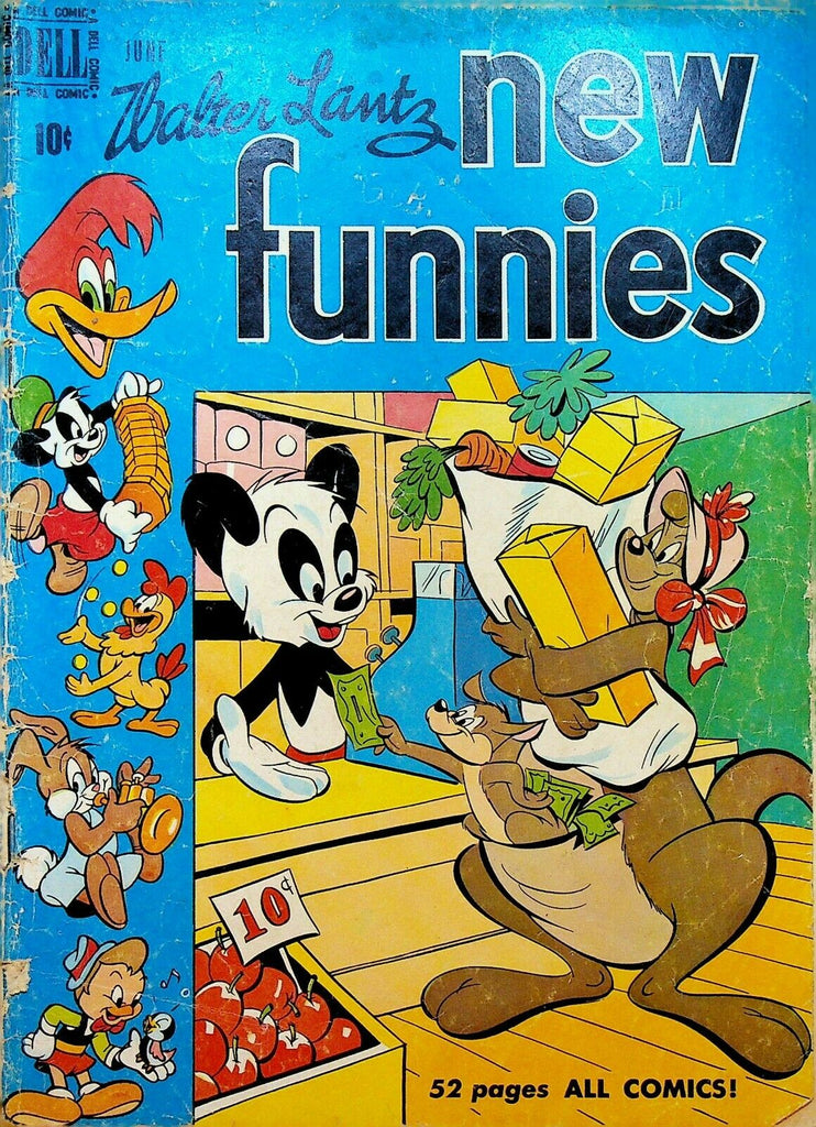 New Funnies 160 Dell Comics 1950 Woody Woodpecker Kangaroo Andy Panda Grocery