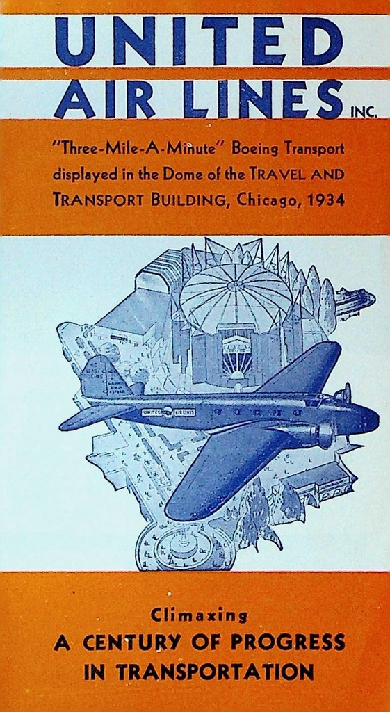 United Air Lines Brochure Century of Progress 1934 Boeing