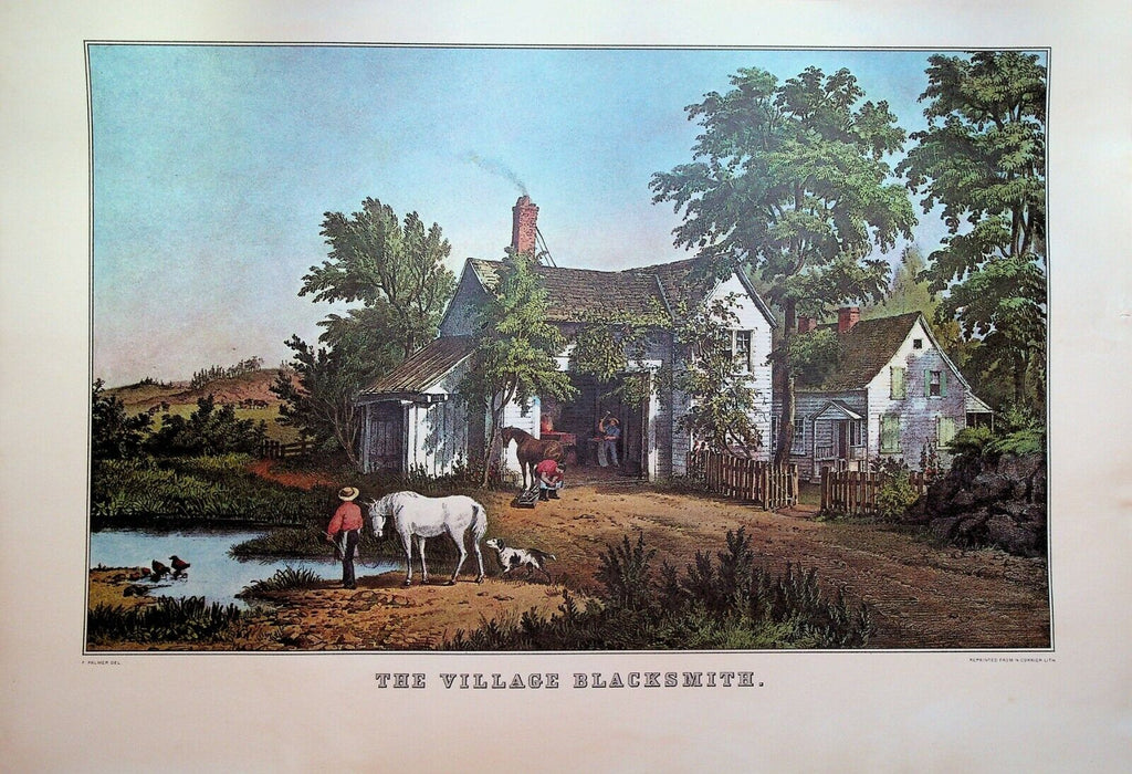 Currier & Ives Calendar Topper 1965 The Village Blacksmith