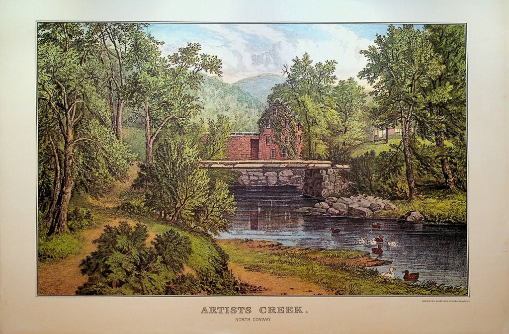 Currier & Ives Calendar Topper 1973 Artists Creek North Conway NH