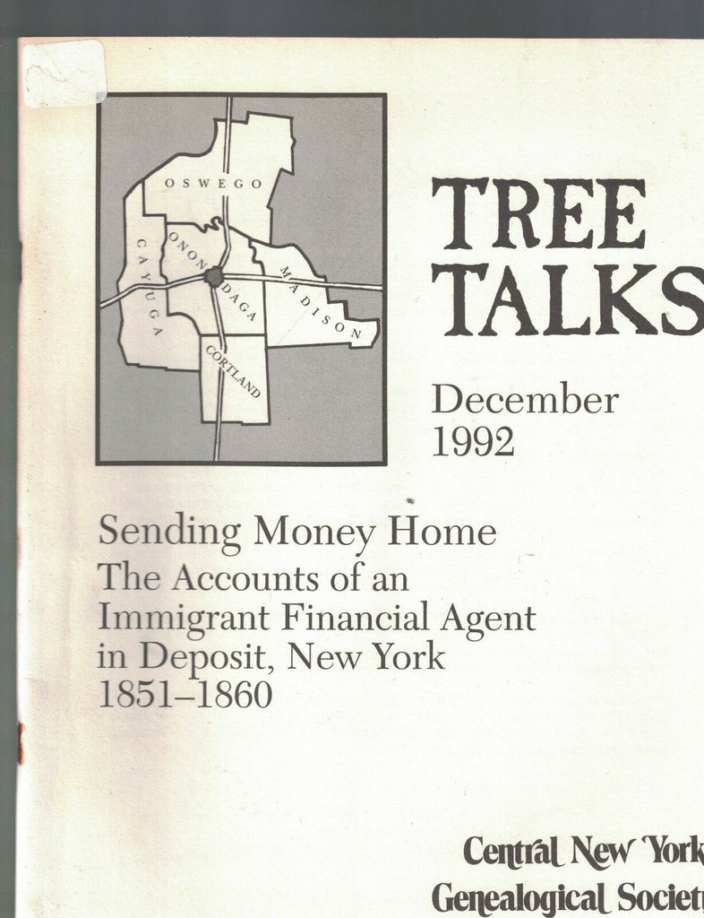 Tree Talks December 1992 Accounts of Immigrant Financial Agent in Deposit NY