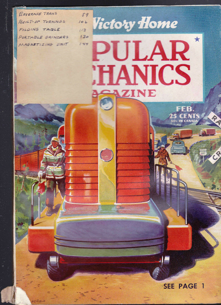 Popular Mechanics Magazine World War II Cover & Articles February 1944