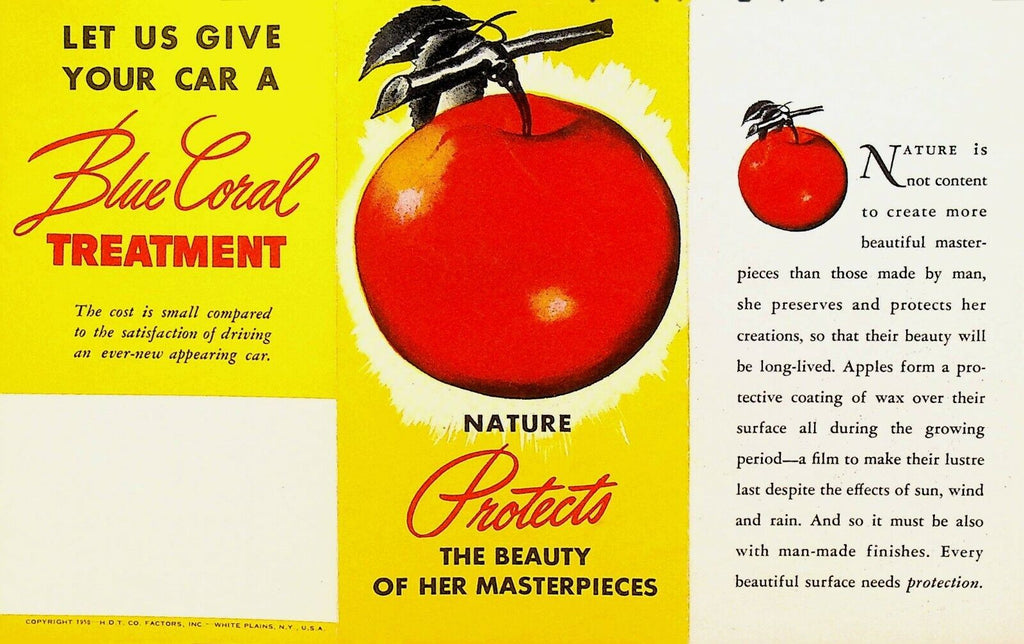 Blue Coral Car Treatment 1958 Nature Protects the Beauty of Her Masterpieces