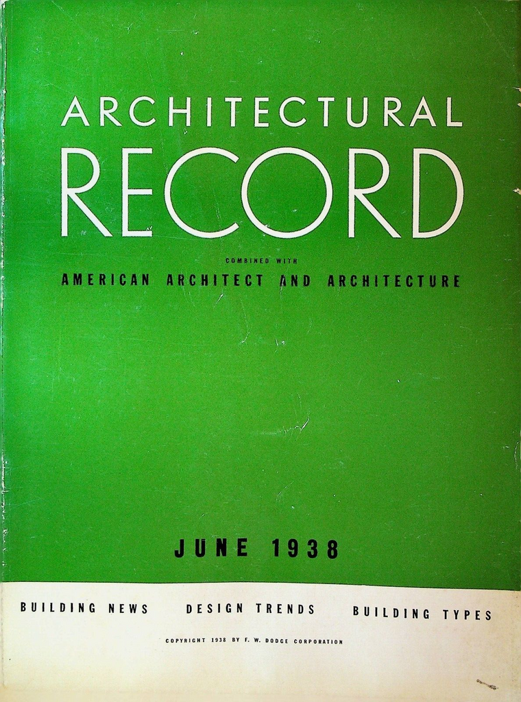 Architectural Record June 1938 Asbestos Federal Home Building Service Plan
