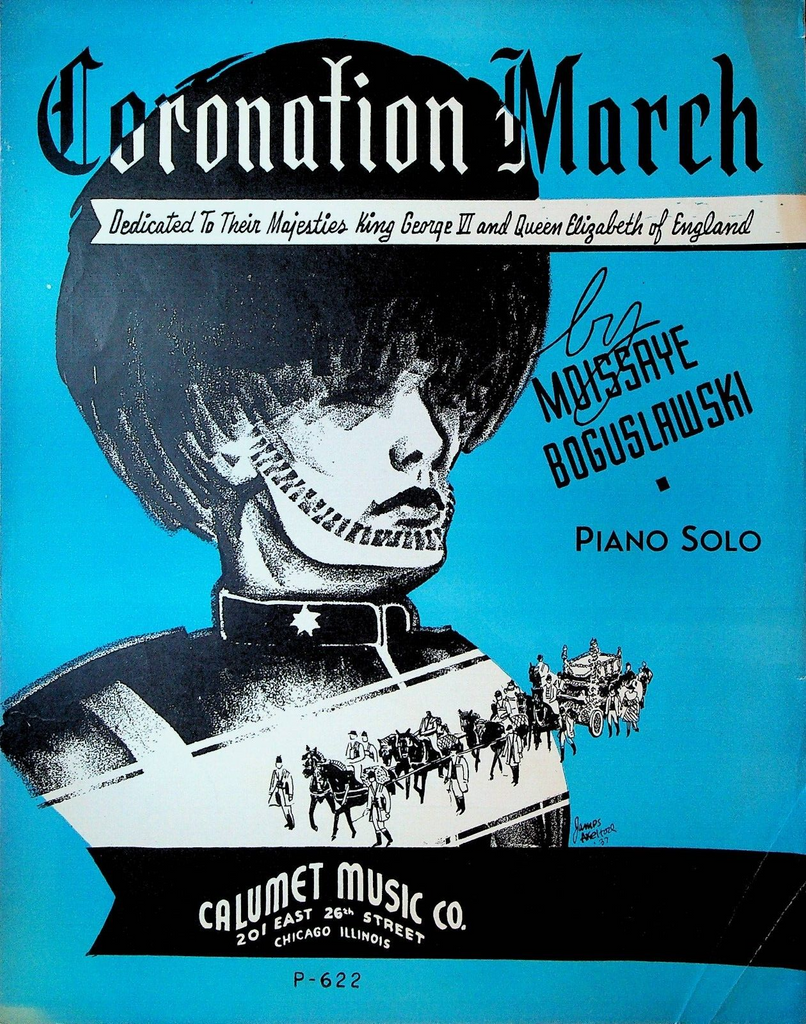 Coronation March Sheet Music Dedicated to King George VI Queen Elizabeth 1937