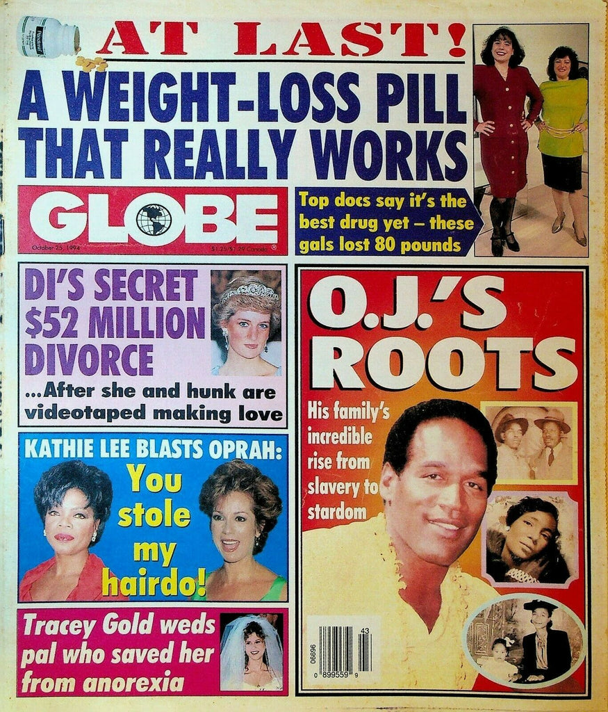 Globe October 25 1994 OJ Simpson Kathie Lee Gifford Princess Diana Tracey Gold