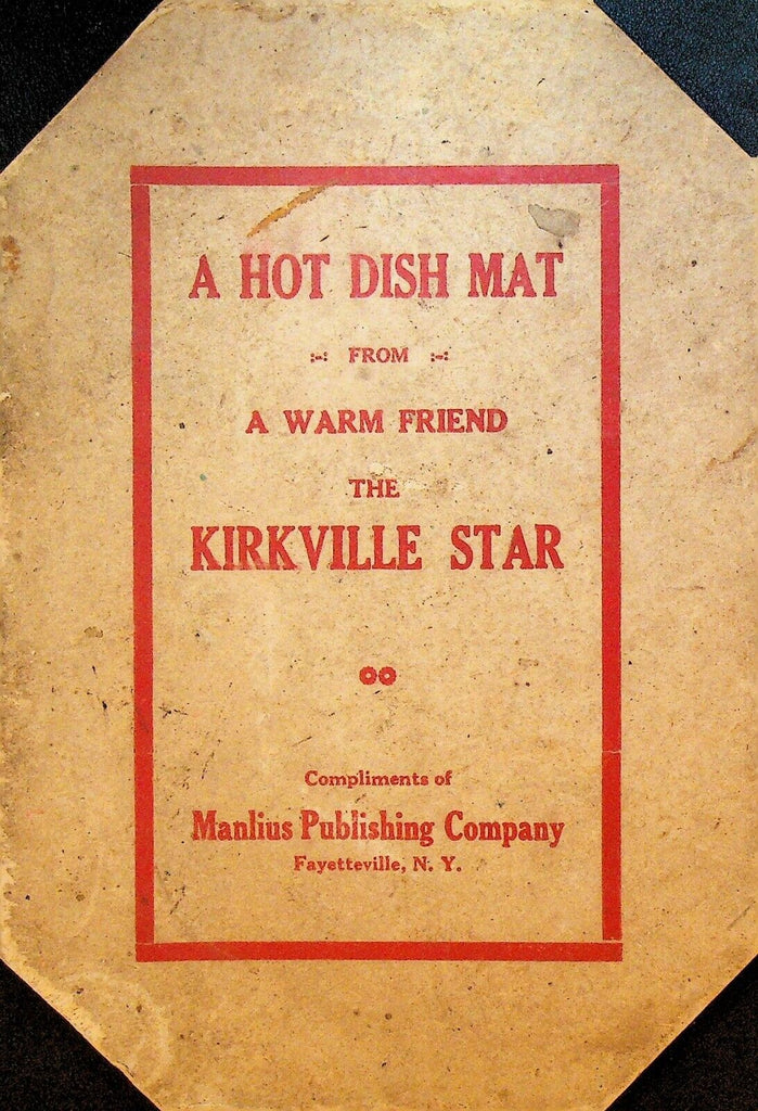 Kirkville Star NY Hot Dish Mat Vintage Manlius Publishing Fayetteville NY