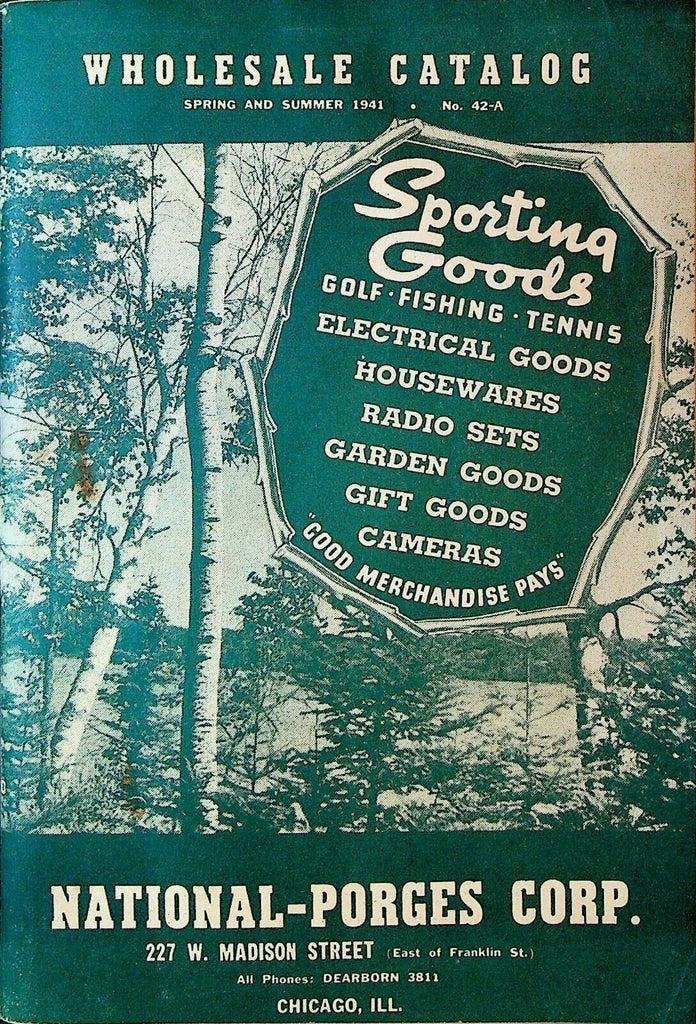National Porges Corp Sporting Goods Wholesale Catalog 1941 Golf Fishing Radios