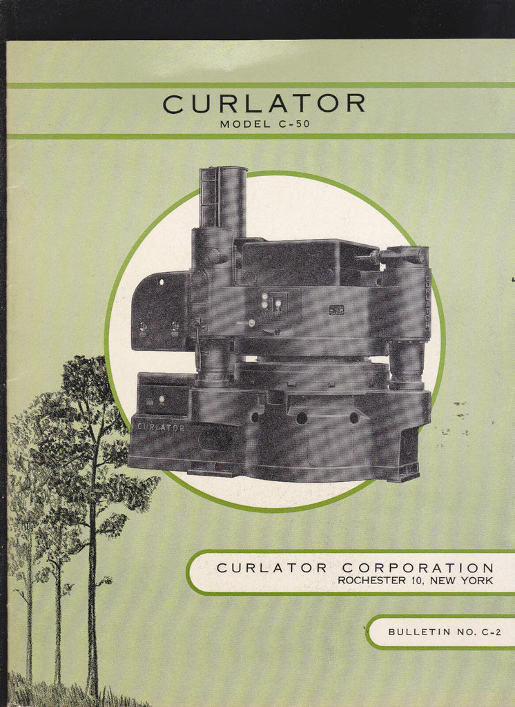 Curlator Model C-50 Bulletin # C-2 (Rochester NY)- Paper Fiber Machine