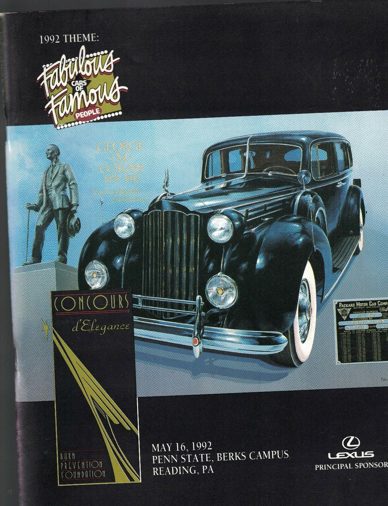 Concours d'Elegance 1992 Program Fabulous Cars of Famous People