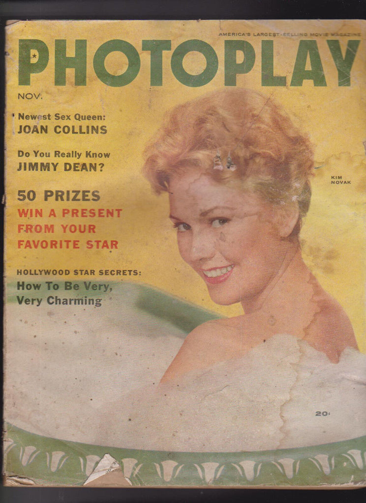 Photoplay Magazine November 1955 Kim Novak Joan Collins James Dean Oreste