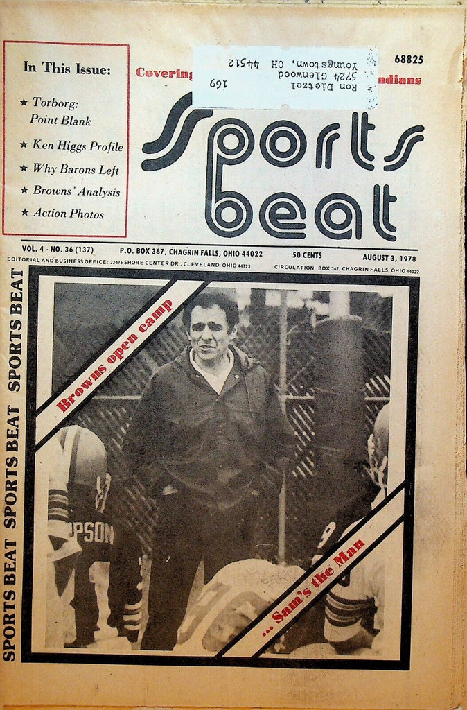 Sports Beat Magazine August 3 1978 Sam Rutigliano Ken Higgs Cleveland Barons