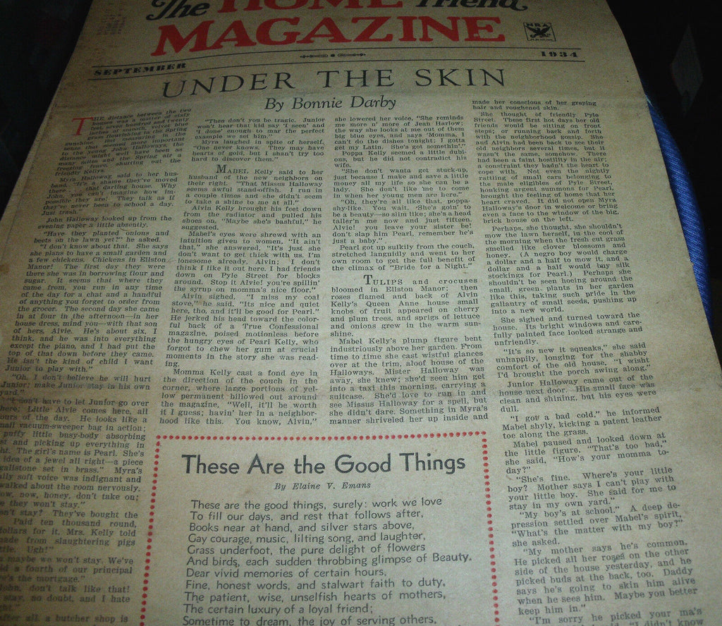 The Home Friend Magazine September 1934 Bonnie Darby Dressmaking