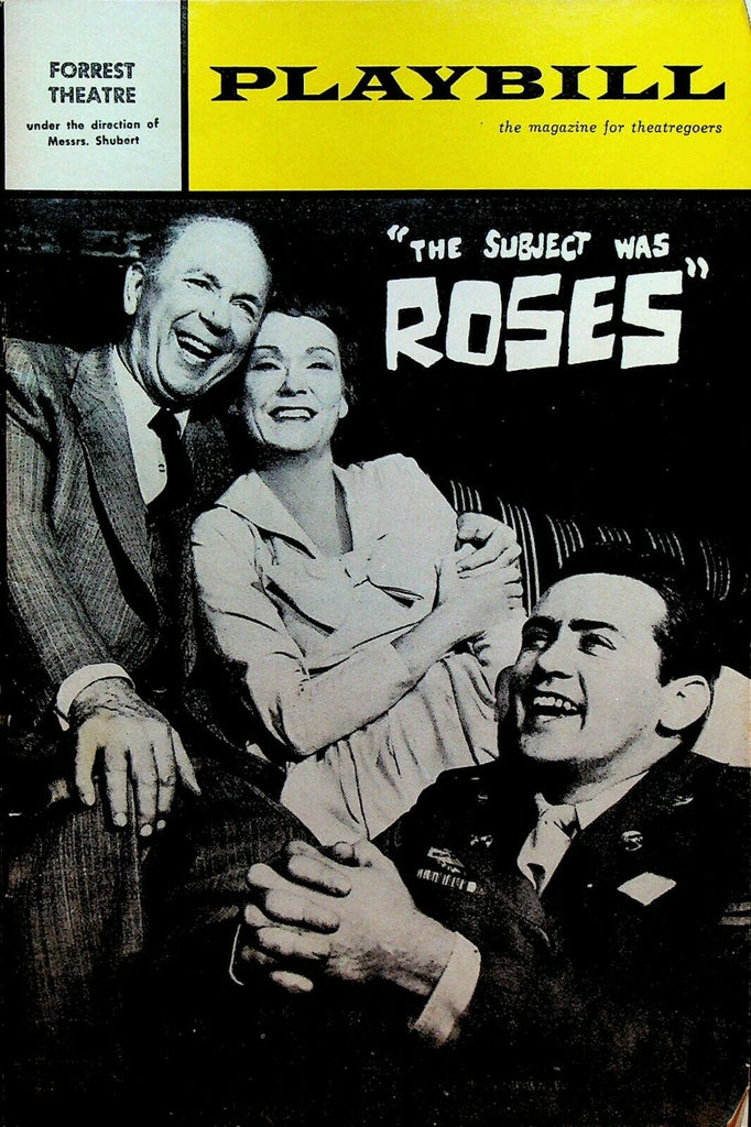The Subject Was Roses Playbill Jack Albertson Martin Sheen June 1966