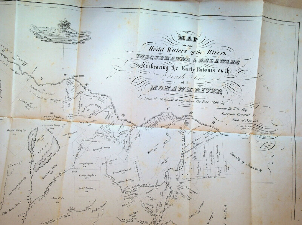 Rivers Susquehanna & Delaware 1849 Map Mohawk River Properties New York
