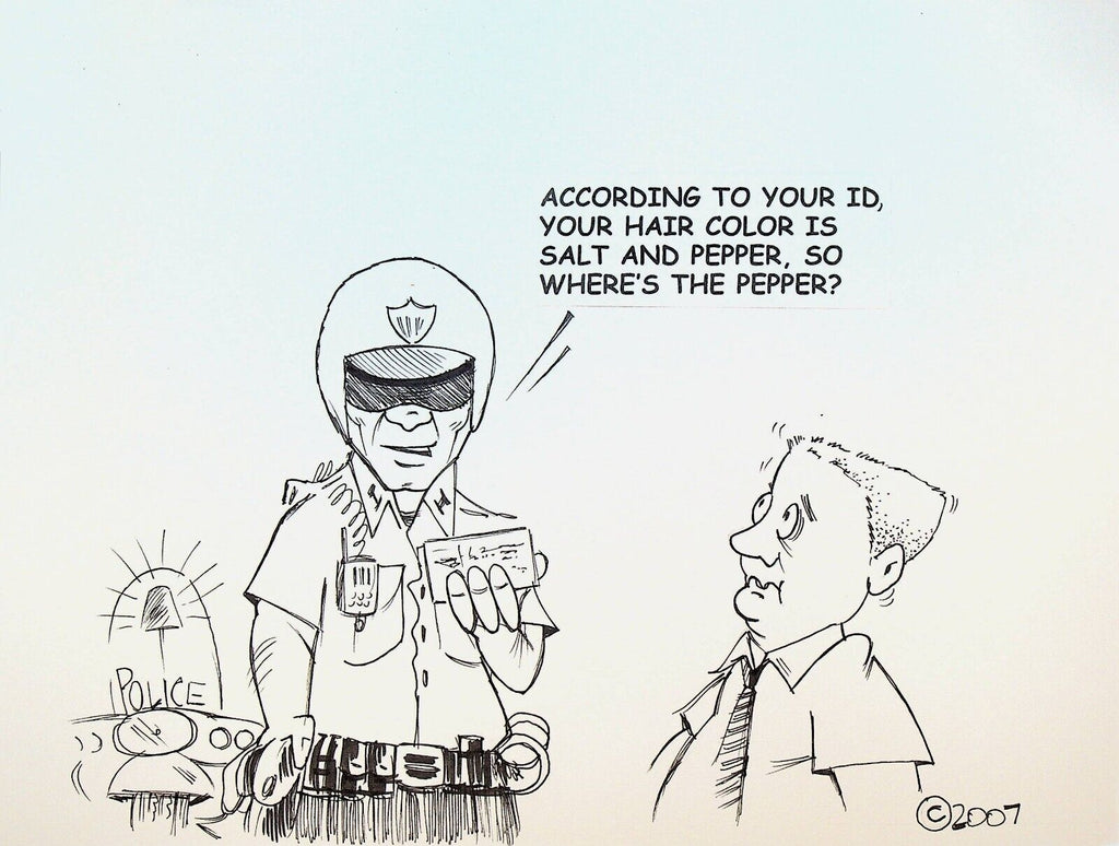 Bill Landis Original Cartoon Art The Villages Daily Sun 2007 Traffic Stop