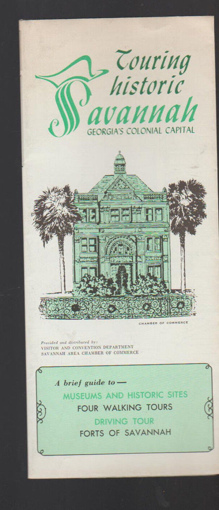 Touring Historic Savannah Georgia Brochure 1960s