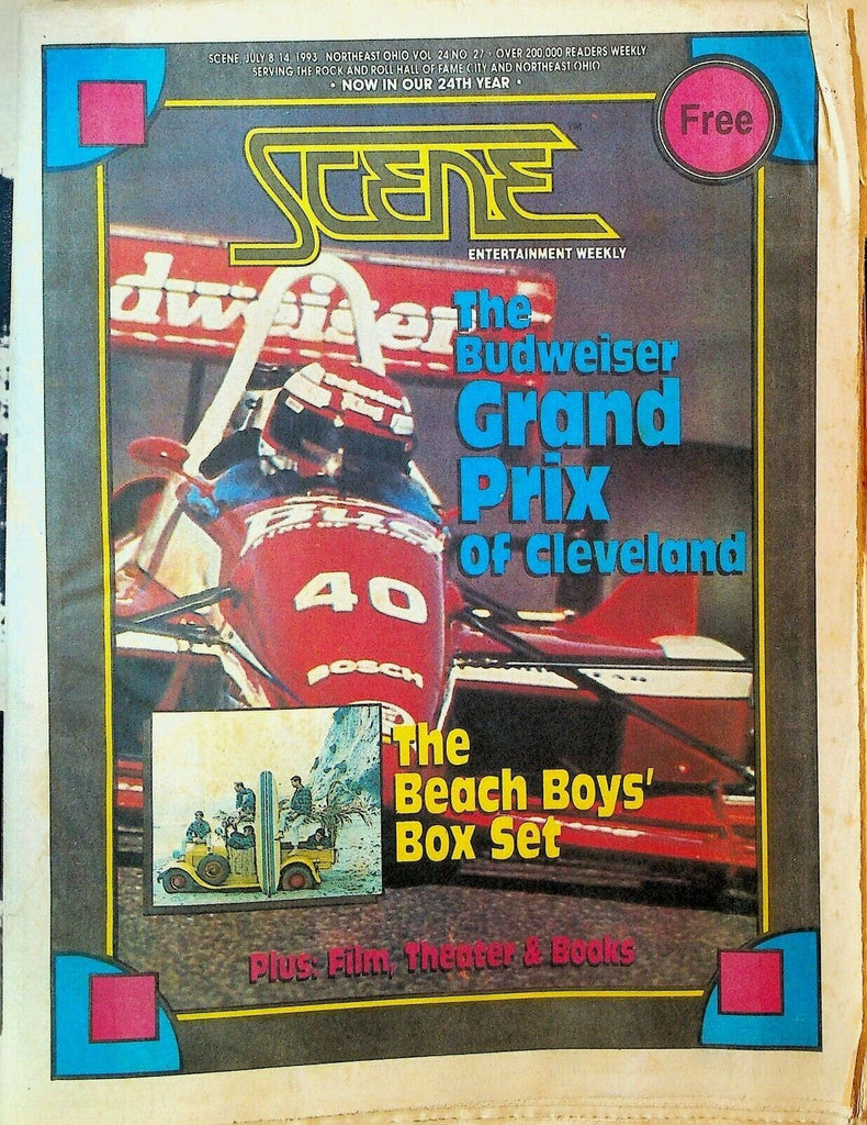 Cleveland Scene Magazine July 8 1993 Budweiser Grand Prix Beach Boys