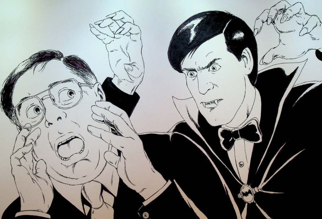 Wayne Vansant Vampire Attacking Businessman Original Art