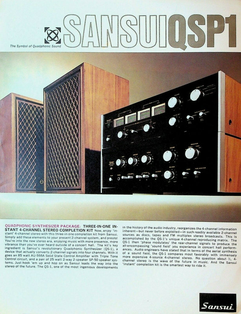 Sansui QSP1 Quadphonic Synthesizer Package Advertising Brochure