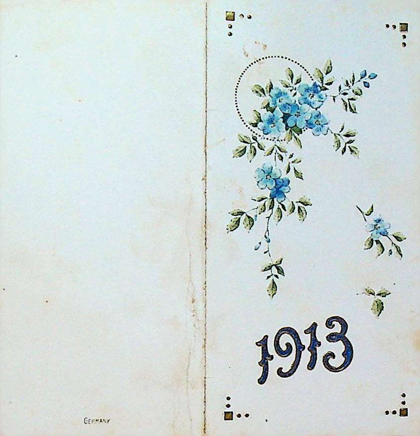 Lowney Chocolate Pocket Calendar 1913 Embossed Flowers